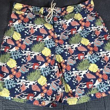 Nautica Swim Trunks Board Shorts Mens XL Multicolor Sea Creatures Drawstring