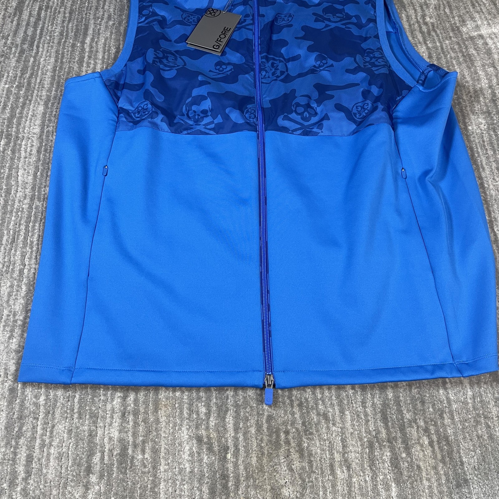 G/FORE Vest Mens XL Blue Surf Skull Camo Lightweight Windbreaker Golf ...