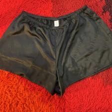 Victoria  s Secret Satin Sleep Shorts Black Monogram