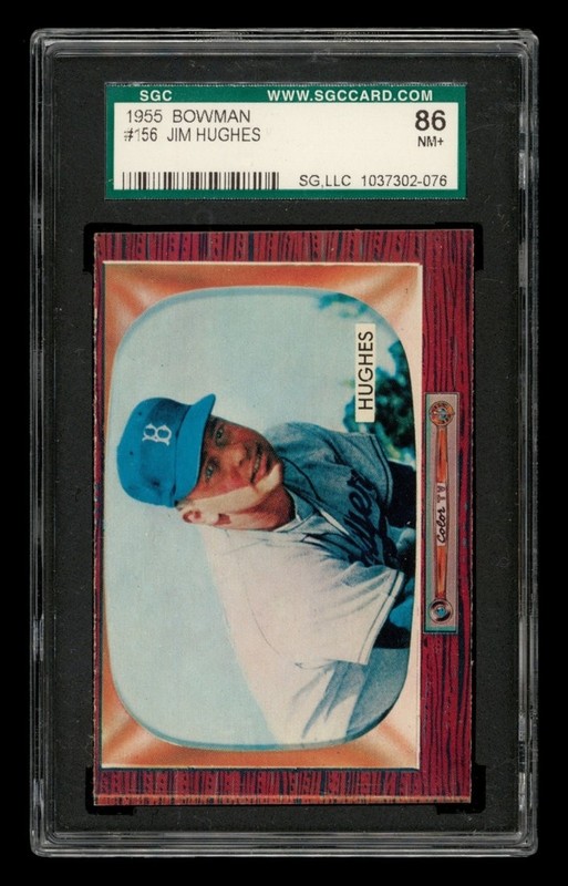 1955 Bowman Set-Break #156 Jim Hughes SGC 7.5 86 NM+