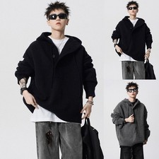 Hooded Men Sweater Knitted Casual College Pullover Loose Long Sleeve For Autumn