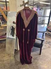 Moroccan Handmade Maroon Velvet Kaftan One Size, Never Worn 