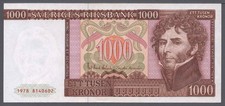 Sweden 1978 1000 Kronor P 55a RR XF