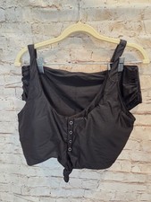 Zaful Forever Young Womens Black 2 Piece Swim Suit Size XL