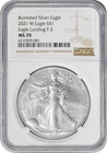 2021-W $1 American Silver Eagle Type 2 Burnished MS70 NGC
