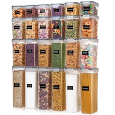 Airtight Food Storage Containers with Lids, 24 pcs Plastic Kitchen and Pantry...