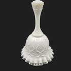 Vintage Fenton Bell White Milk Glass Silver Crest Spanish Lace Collectible EUC
