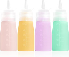 Condiment Squeeze Bottles, 12 Oz Silicone Squeeze Bottles for Sauces, Leak Proof