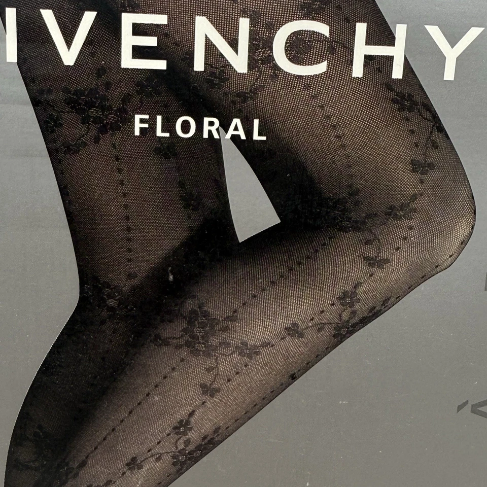 Givenchy Pret-A-Porter Hosiery Floral Iced Pink Control Top Sandaltoe Sz B New - Image 4 of 4