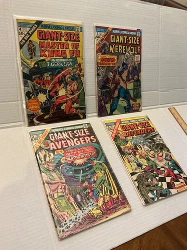 Vintage Marvel Comics Giant Size Avengers Werewolf Defenders 1970s Lot 4 Issues