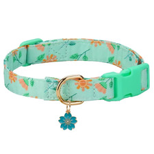Dog Collar Set Fruit Print Adjustable Polyester Pet Collar with Metal Rings - Wa