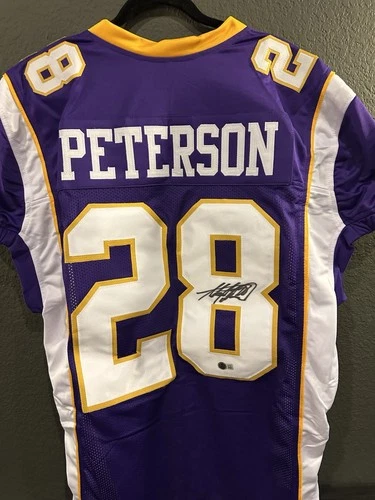 Adrian Peterson Minnesota Vikings Signed Jersey Beckett Auth Football NFL Custom