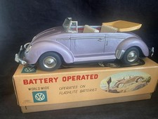 Nomura Toy Volkswagen Convertible Purple Tin Toy Car W/BOX F/S FEDEX