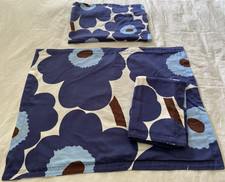 2 Marimekko Blue Unikko Blue STANDARD Pillow Shams  1 Case