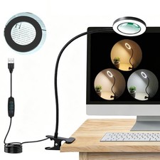 Yeegras Magnifying Glasses Light 10X Clip On Desk Lamp Magnifier Desk-Light