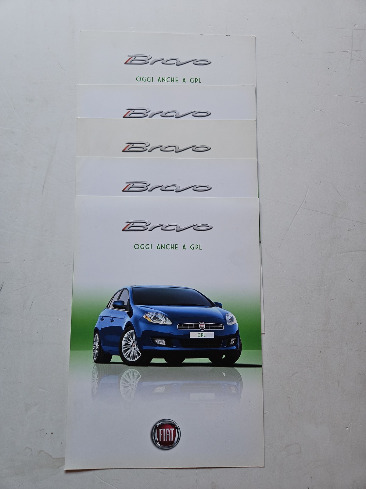 Fiat Bravo Gpl 5 Depliant Bifacciali Identici Lotto