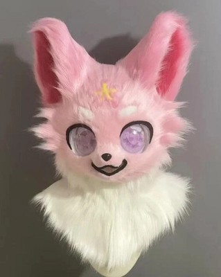 Fursuit Long haired Dog Fox Mascot Party Halloween Fur Cosplay(head)