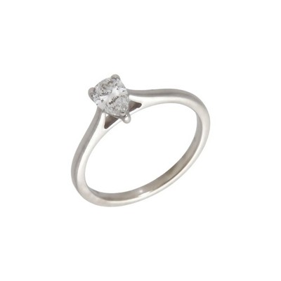 Gebrauchter Silber 0,30ct Lab Grown Birne Diamant Solitär Ring Größe: H Silber...