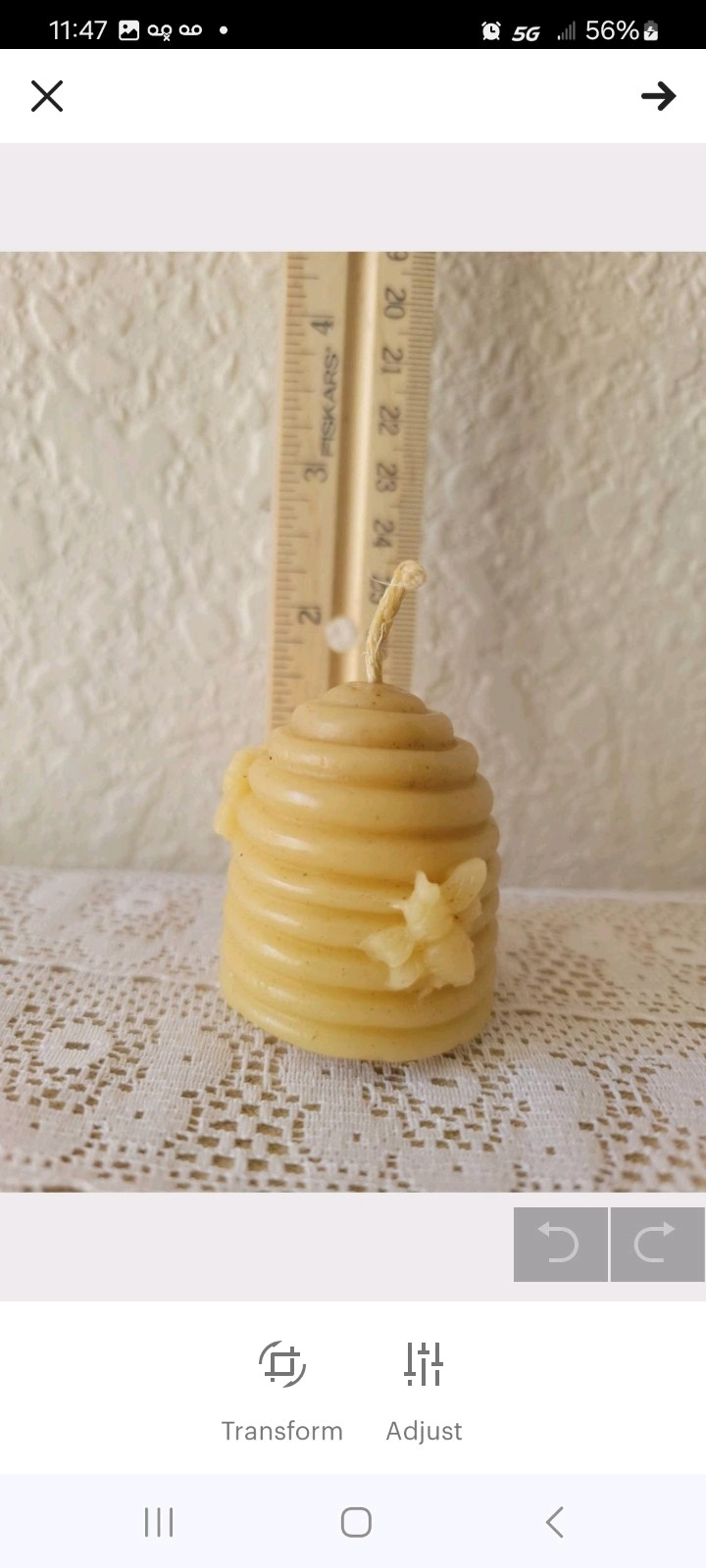 Small Beeswax Candle Locally Sourced Handmade with Love. Positively Charged