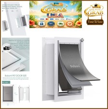 Pet Door for Wall 3 Flap Steel Frame Telescoping Tunnel Aluminum Lock Large Dog