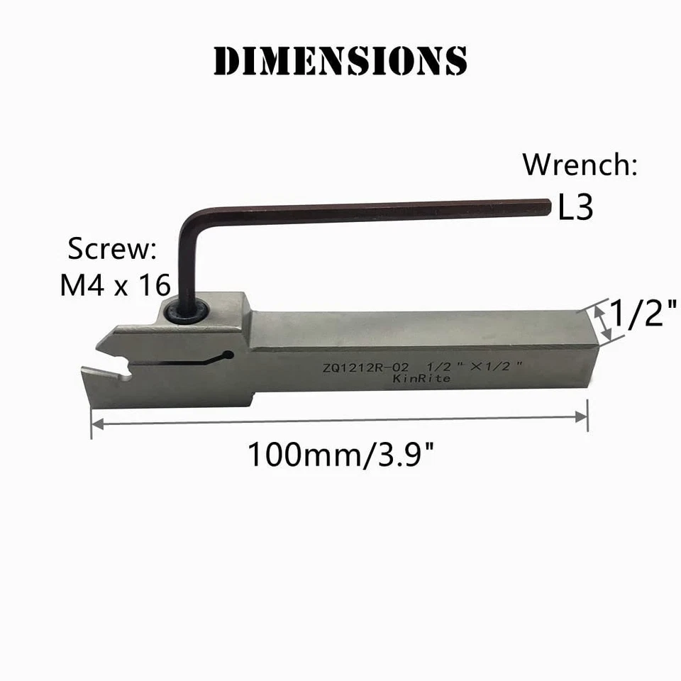 Soporte de separación ranurado de torno indexable ZQ1212R02 1/2" con 10 piezas GTN- SP200 Foto 4 de 4