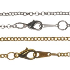 Silver Gold Plated Chains Necklaces Mini Belcher Rolo Craft Wholesale Pack