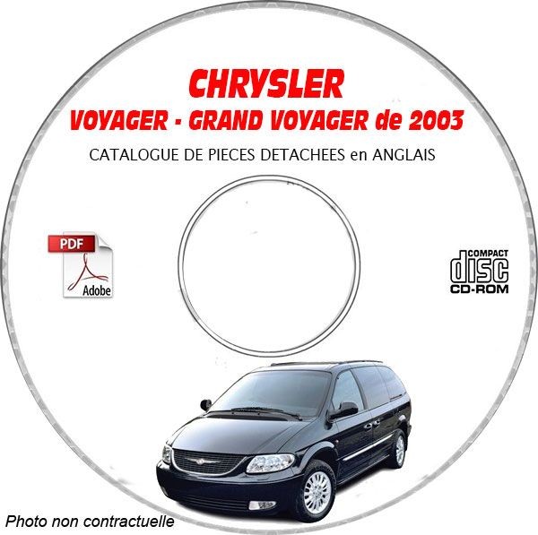CDROM Chrysler Voyager 03 catalogue de pièces en anglais pour l'auto