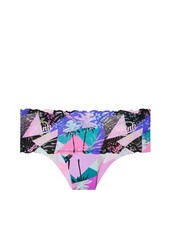 Victoria's Secret PINK Lace-Trim No-Show Cheekster Panty 80's Print