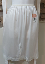 Vintage St Michael Waist Slip White size 8/10 - 23" Long Knee Slit New with Tags