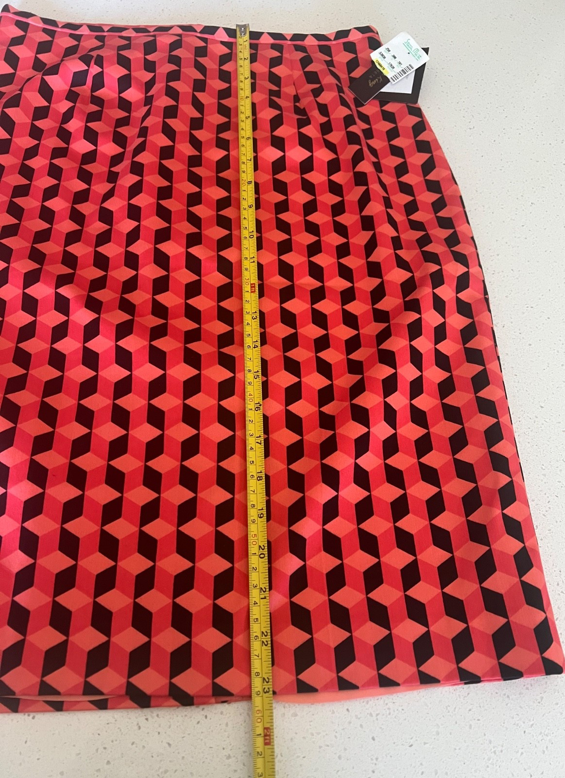 Sandra King Pencil Skirt Size 10 Moda Seta Career All Over Abstract Print Lined image 10