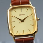 [Exc+5] Vintage Seiko 8J41-0AK0 28mm Gold Dial Tank Quartz Men's Watch