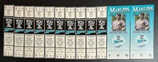 (12) 1995 FLORIDA MARLINS FULL TICKET LOT RARE!! VINTAGE WITH 2 OPENING DAY