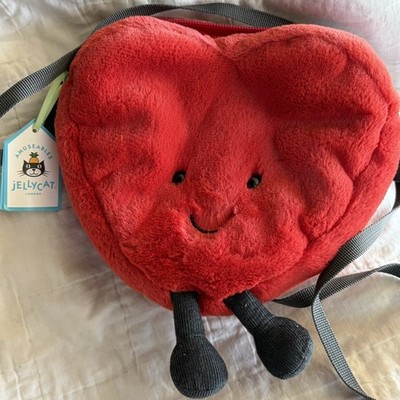 Jellycat Amuseable Heart Bag Red Crossbody Purse Plush  display picture 3