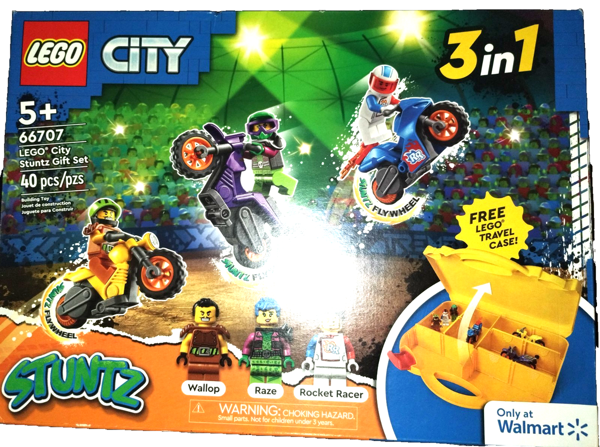 LEGO City Stuntz Set 66707 3 Mini Figures 3 Bikes Carrying Case