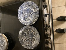 Ralph Lauren Faded Peony Blue By Burleigh Dessert/Salad Plates X2 - New Seconds.