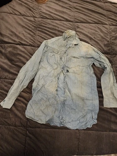 US Navy Chambray Utility Shirt Denim ww2 vietnam military