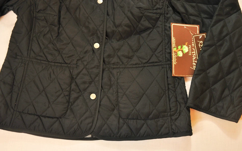 women's Jane Ashley active size PS reversible jacket black button front polyeste - Image 4 of 4