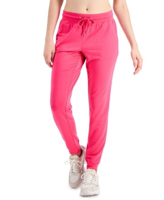 NWT! ID Ideology Women's Sz S Slim Leg Soft Knit Jogger Pants w/ Pockets Pink