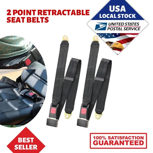 2Pack/Truck Car Lap Seat Belts 2/Point Adjustable Single Seat Lap/Universal - Picture 2 of 5