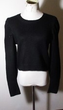 WILD FABLE Black Cropped Long Sleeve Sweater Size M NWT