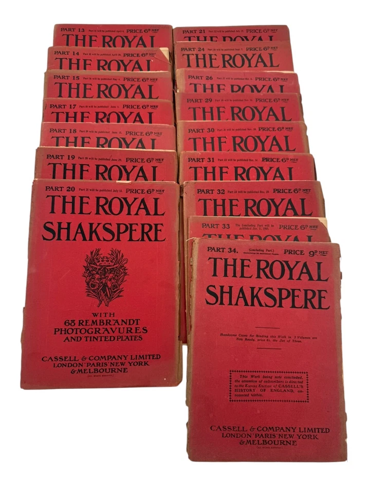 The Royal Shakespeare 1903 Cassell Rembrandt Plates Magazine Shakespeare's Works Foto 2 de 4