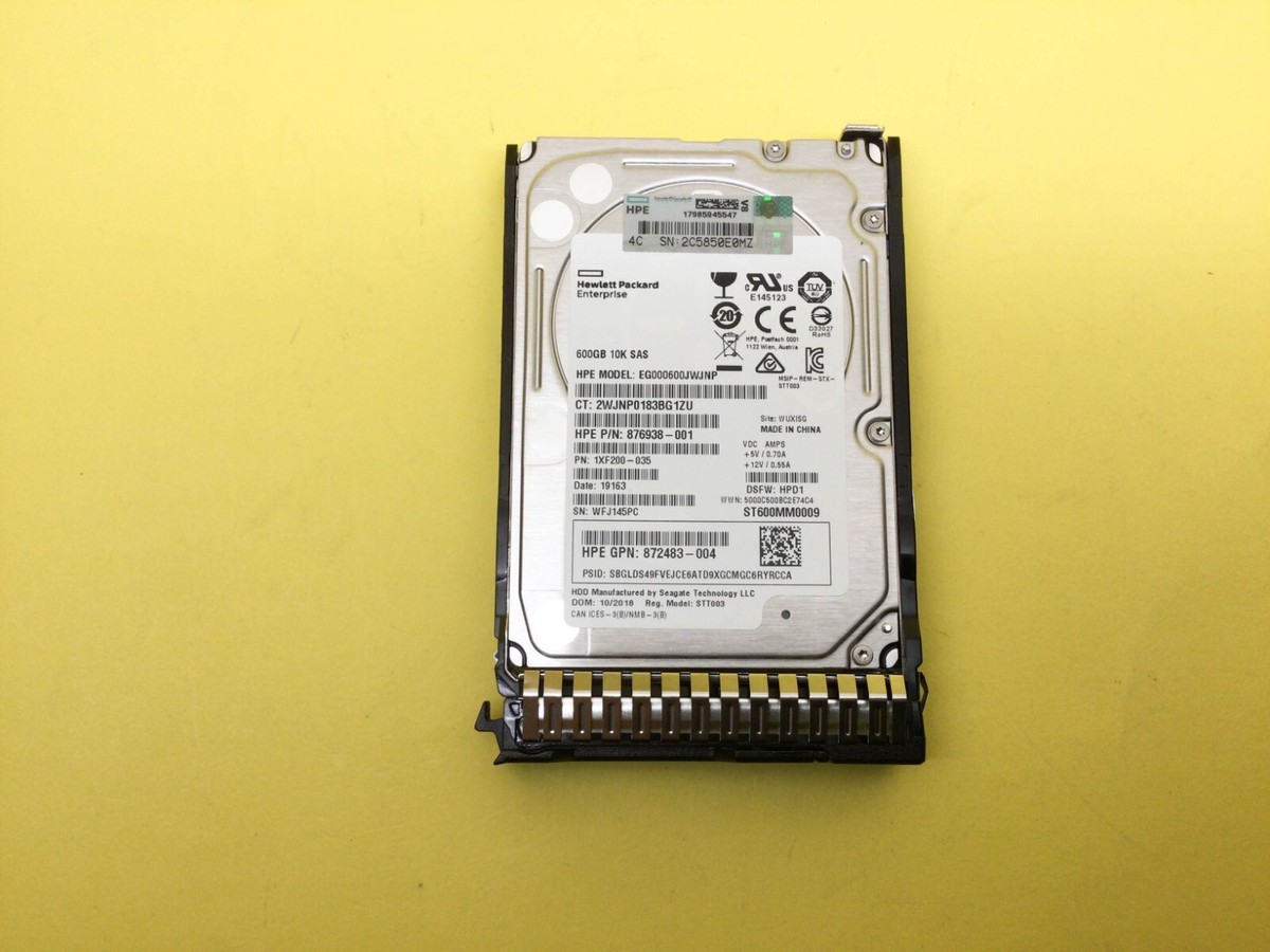 872477-B21 HP 600GB 12G SAS 10K ENT 2.5'' SFF SC DS HDD 872736-001