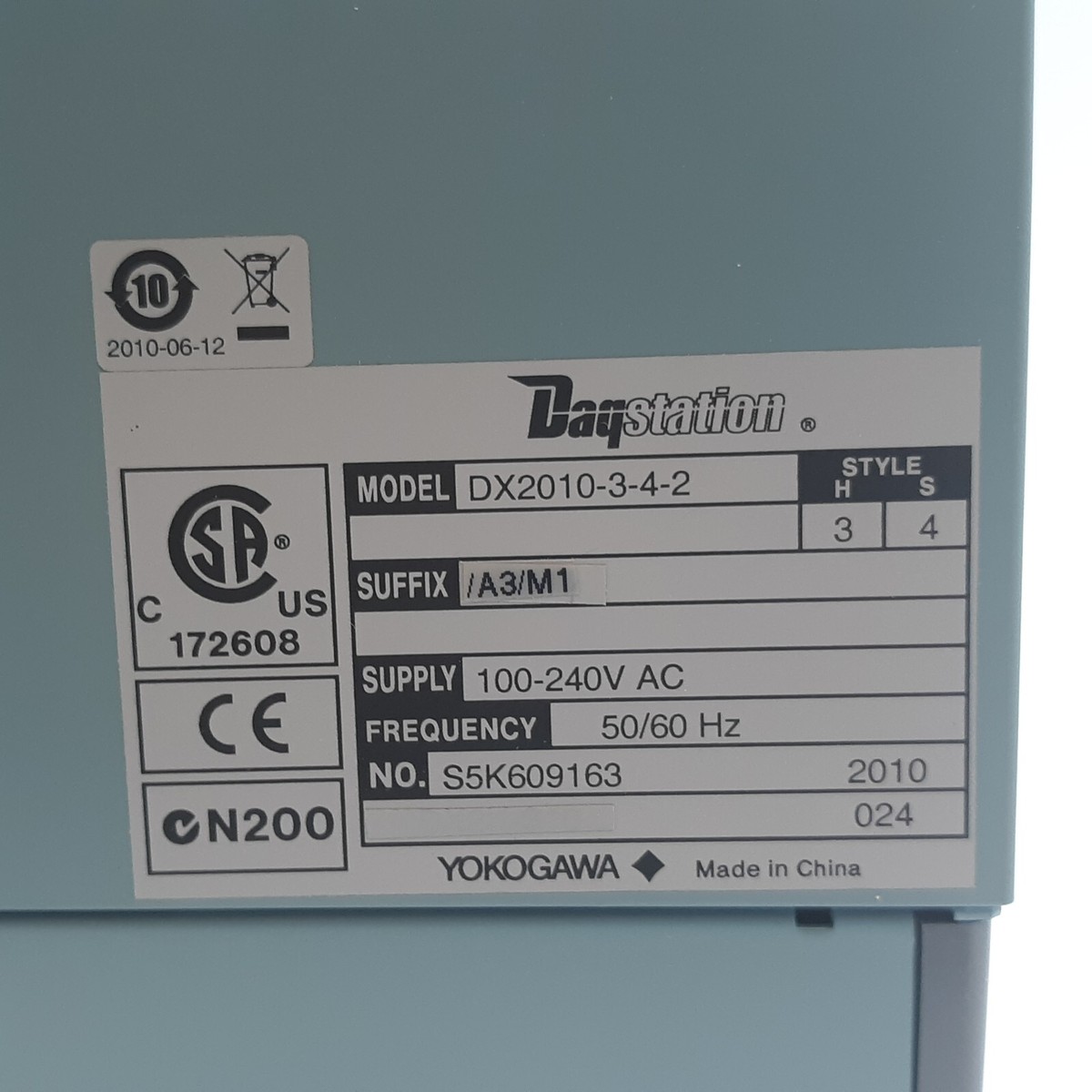 Yokogawa DX2010-3-4-2 Daqstation Chart Recorder | eBay