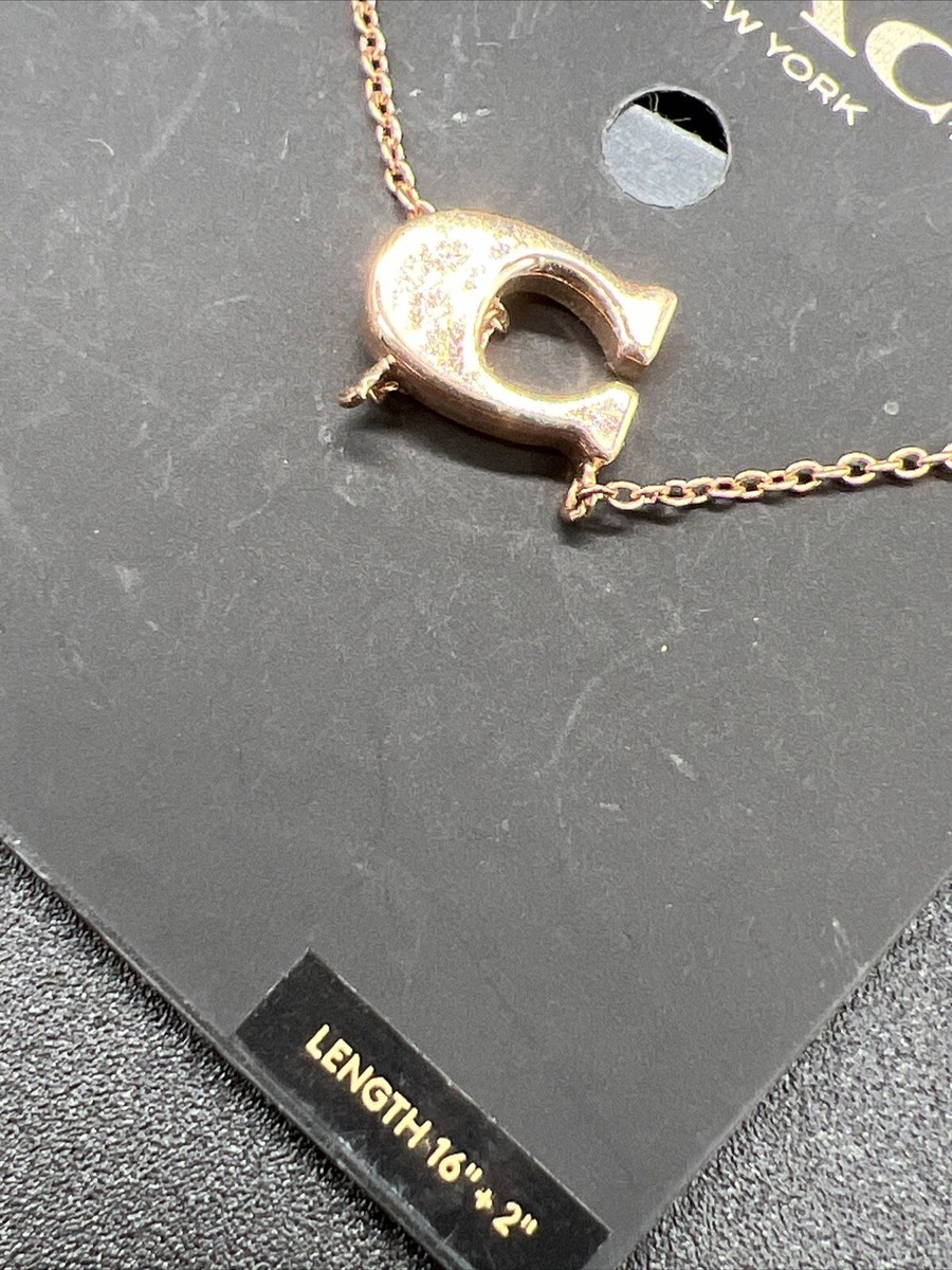 COACH★C Logo Necklace ネックレス ピンクゴールド Coach Signature “C” Rose Gold Necklace - Brand New in