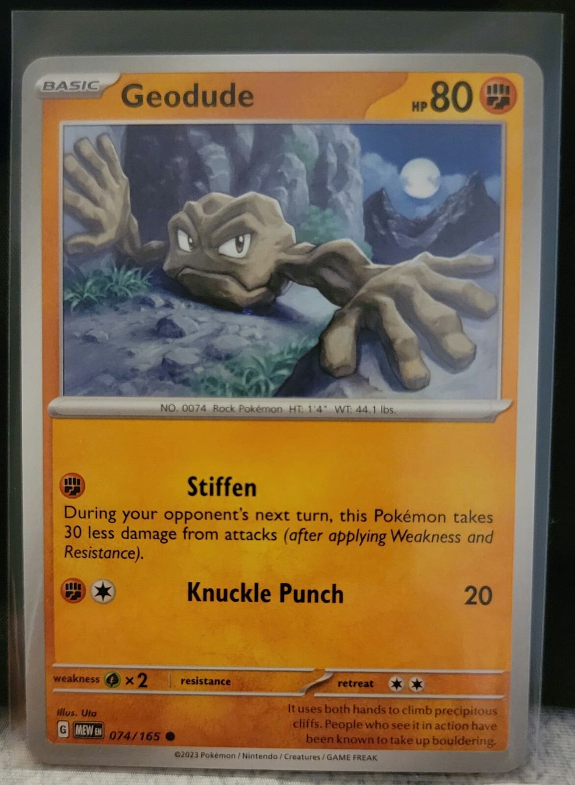 Pokemon TCG Card Geodude 074/165 Scarlet & Violet 151 Common NM