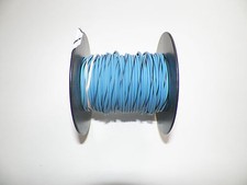 100 FOOT SPOOL 18 GAUGE GXL HI TEMP WIRE LT BLUE/ BLACK STRIPE AUTOMOTIVE  FEET