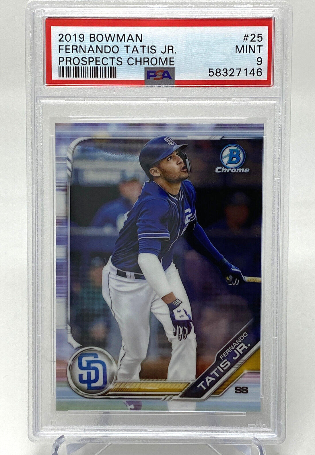 2019 Bowman #25 Fernando Tatis Jr. Prospects Chrome PSA 9 Rookie Card