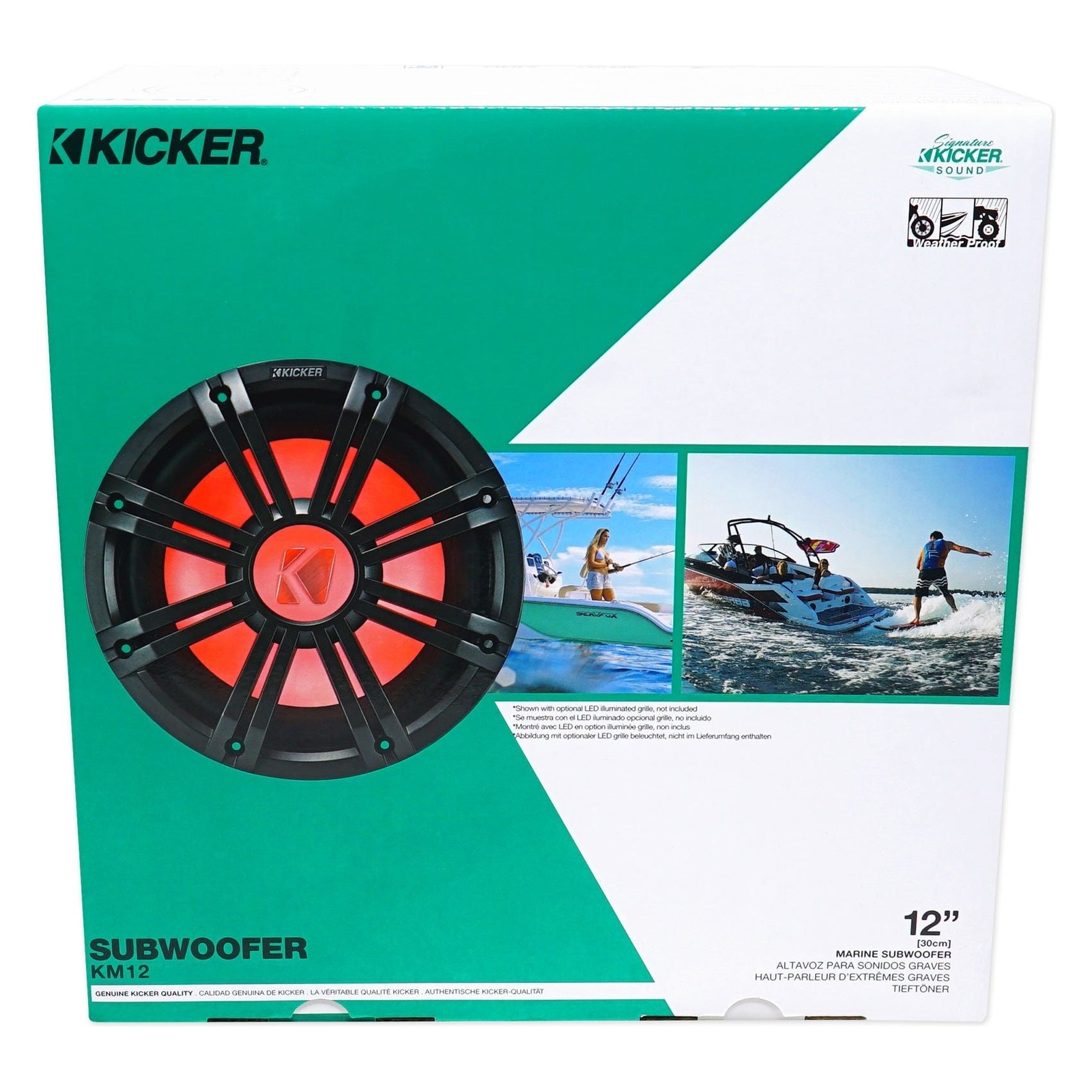 2 KICKER 45KM124 12 сабвуферов для морских катеров мощностью 175 Вт RMS моноусилитель MTX провода
