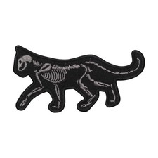 Halloween Cat Skeleton Embroidery Iron on Sew on Patch Badge For Clothes