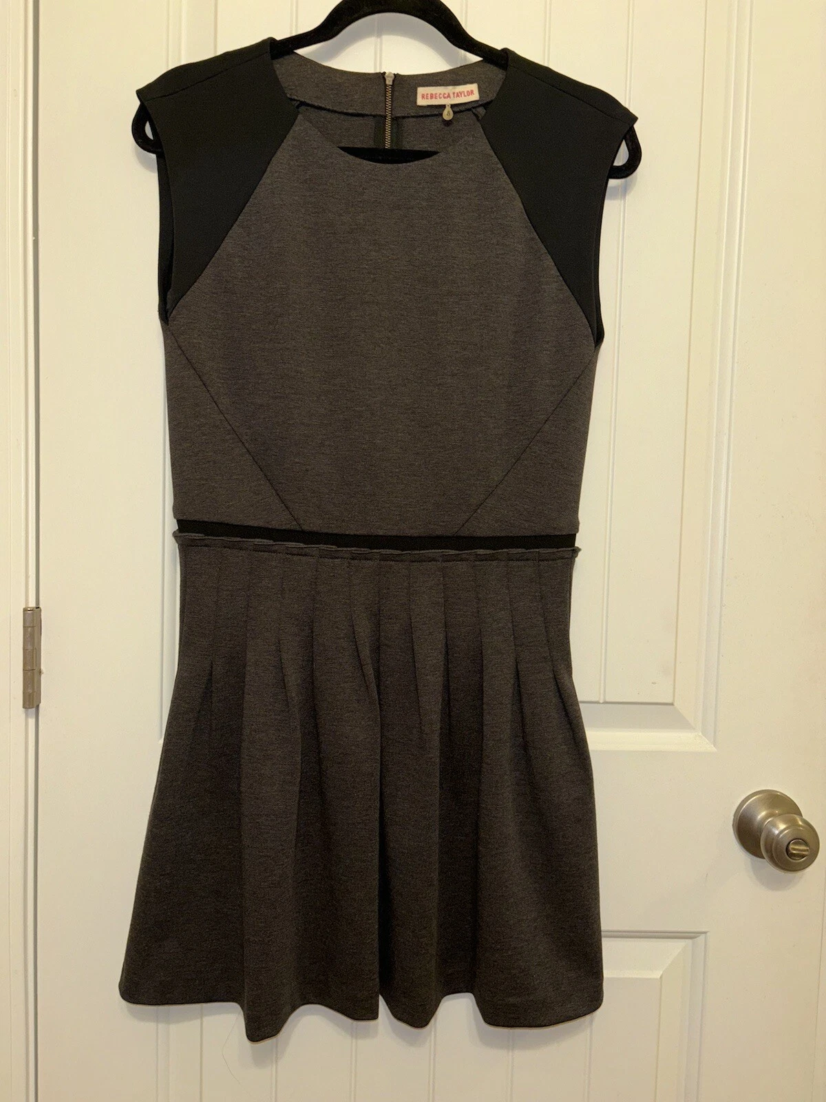 VETEMENTS Abito a pieghe Rebecca Taylor Ponte a maglia grigio antracite nero taglia 6